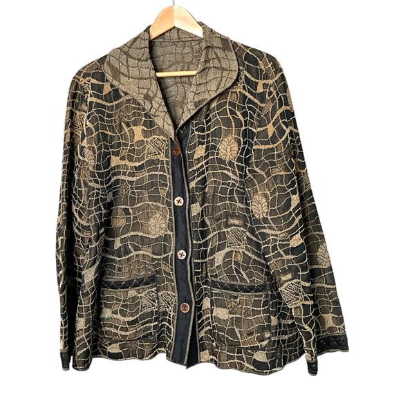 YAK MAGIK Boho Reversible Button Front Jacket LARGE - Picture 3 of 11